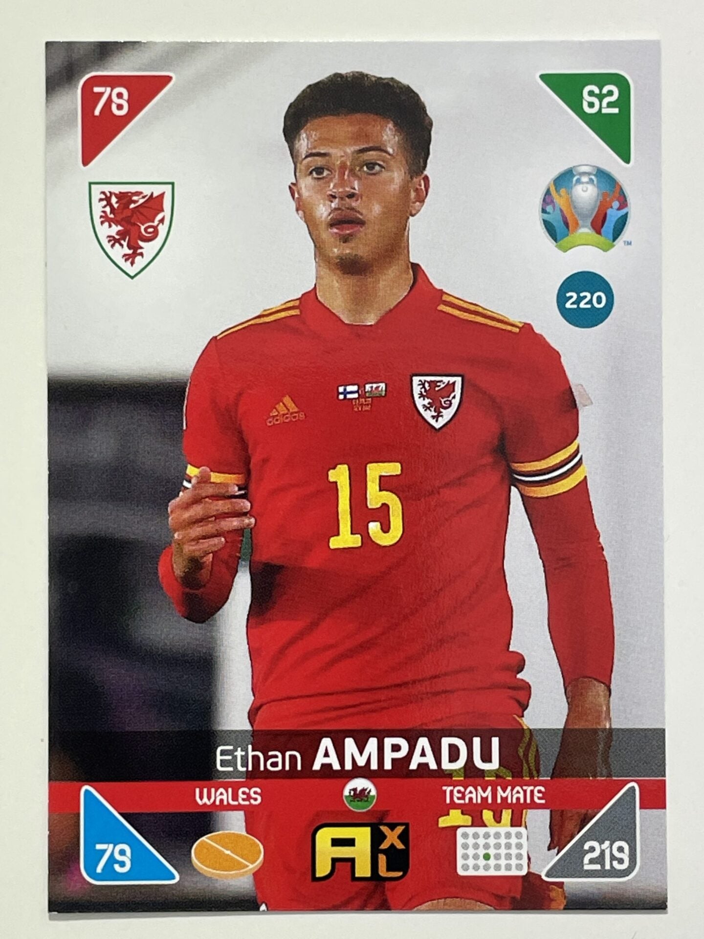 Ethan Ampadu Team Mates (Wales) Football Card – Euro 2020 Adrenalyn XL