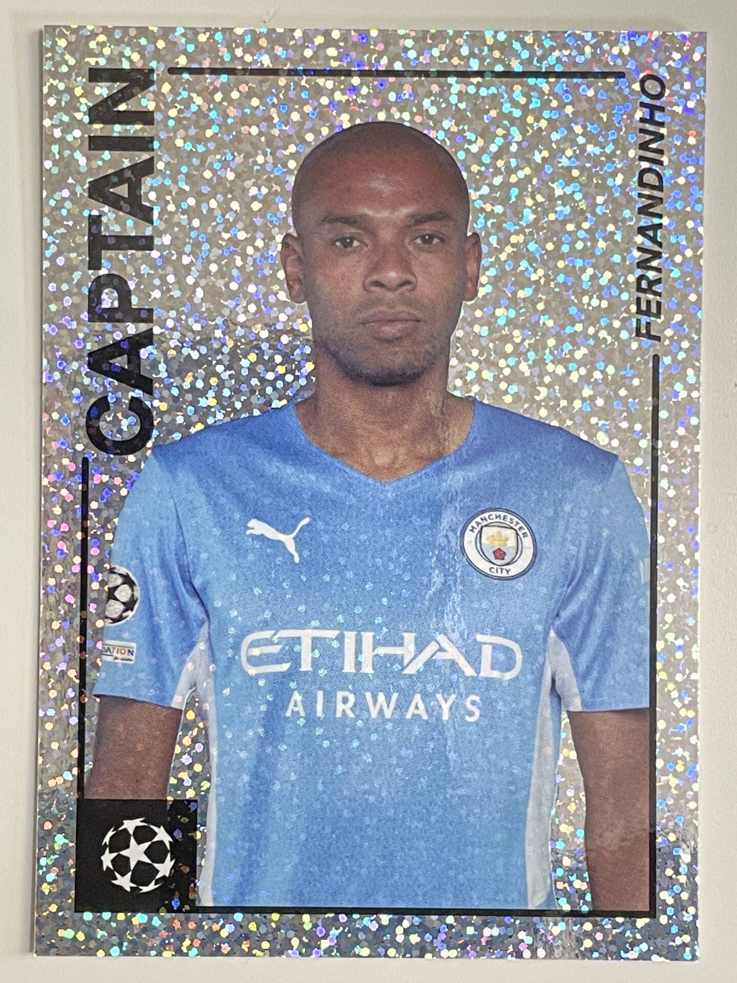 Fernandinho Manchester City Captain Topps Merlin Heritage 97 UEFA Champions League Card