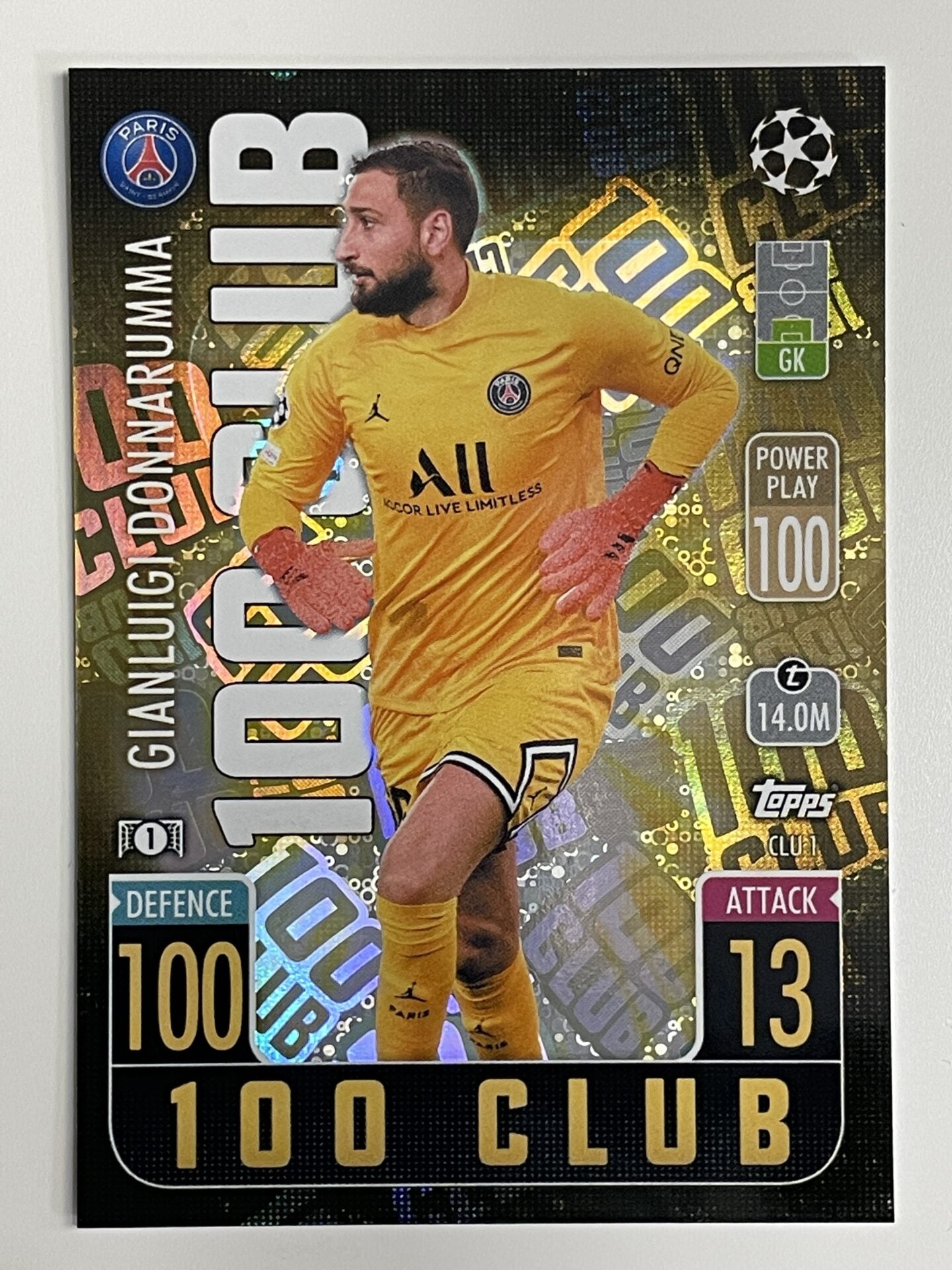 Gianluigi Donnarumma PSG 100 Club Topps Match Attax Extra 2021:22 Champions League Card
