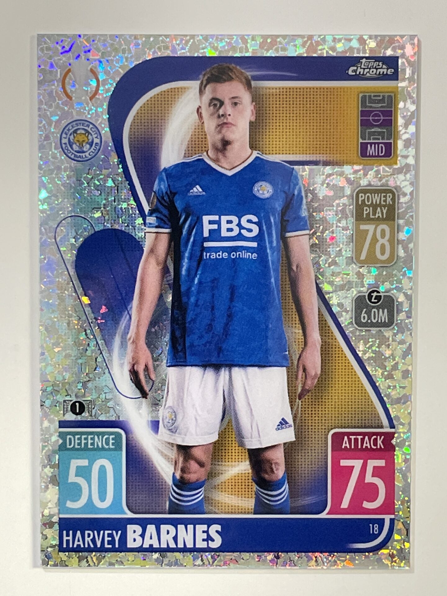 Harvey Barnes Speckle Refractor Topps Match Attax Chrome 2021 2022