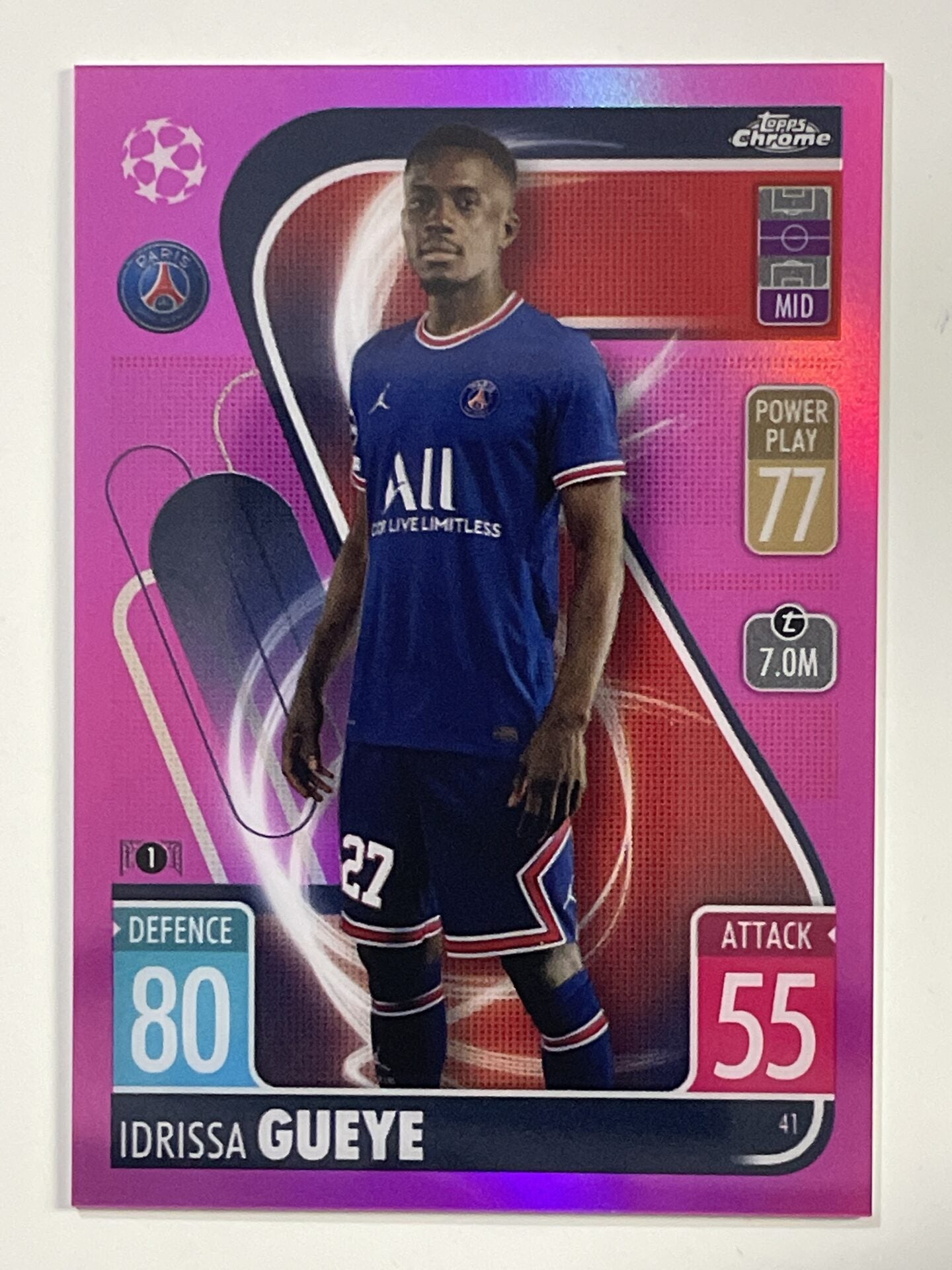 Idrissa Gueye Pink Parallel Topps Match Attax Chrome 2021 2022