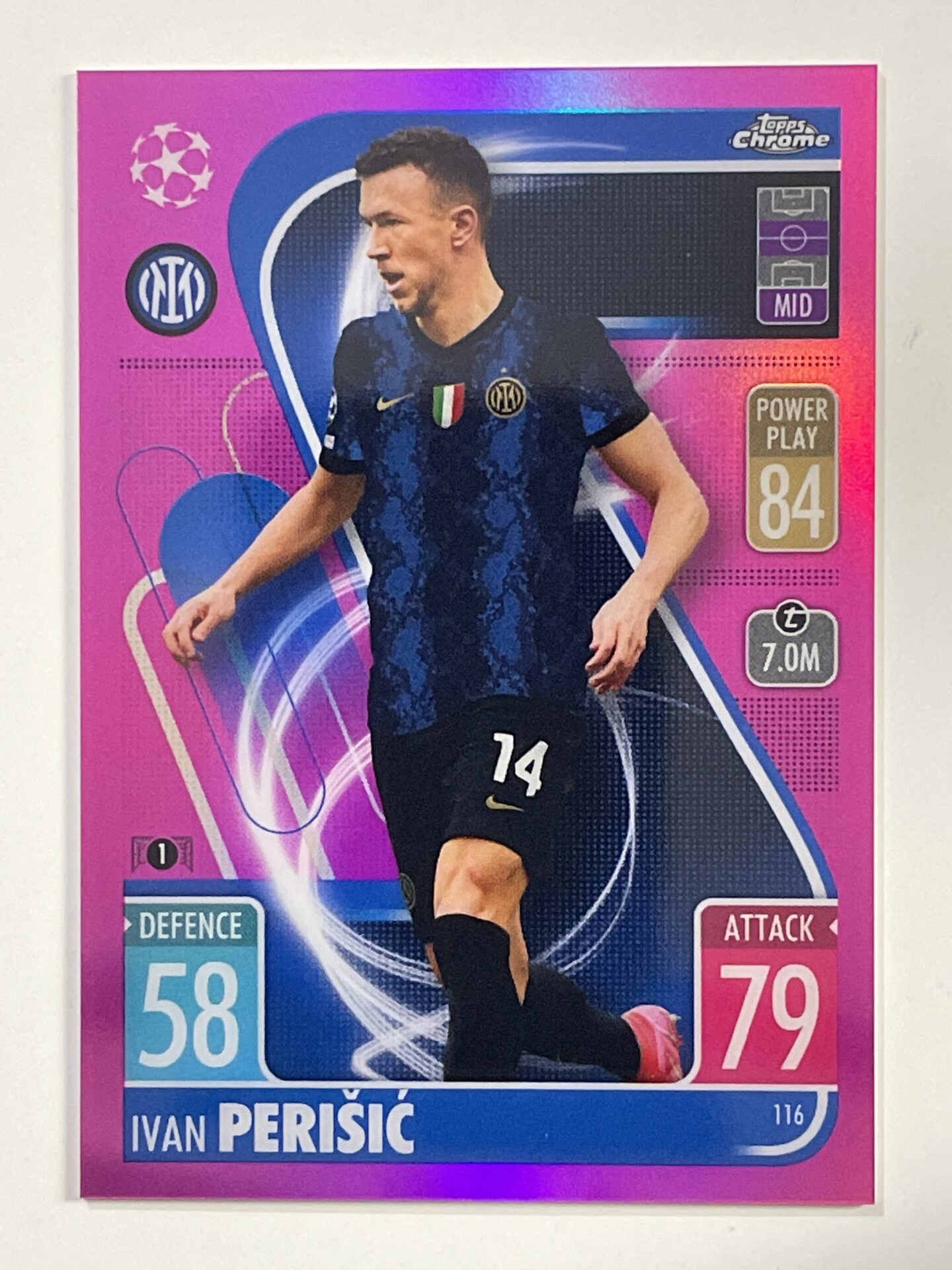 Ivan Perisic Pink Parallel Topps Match Attax Chrome 2021 2022