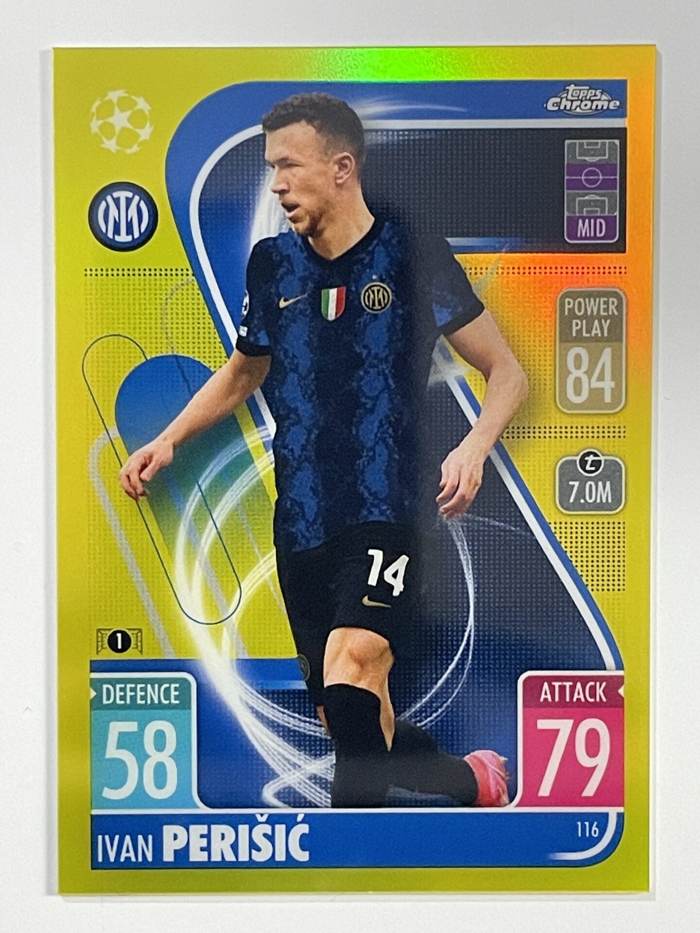 Ivan Perisic Yellow Parallel Topps Match Attax Chrome 2021 2022