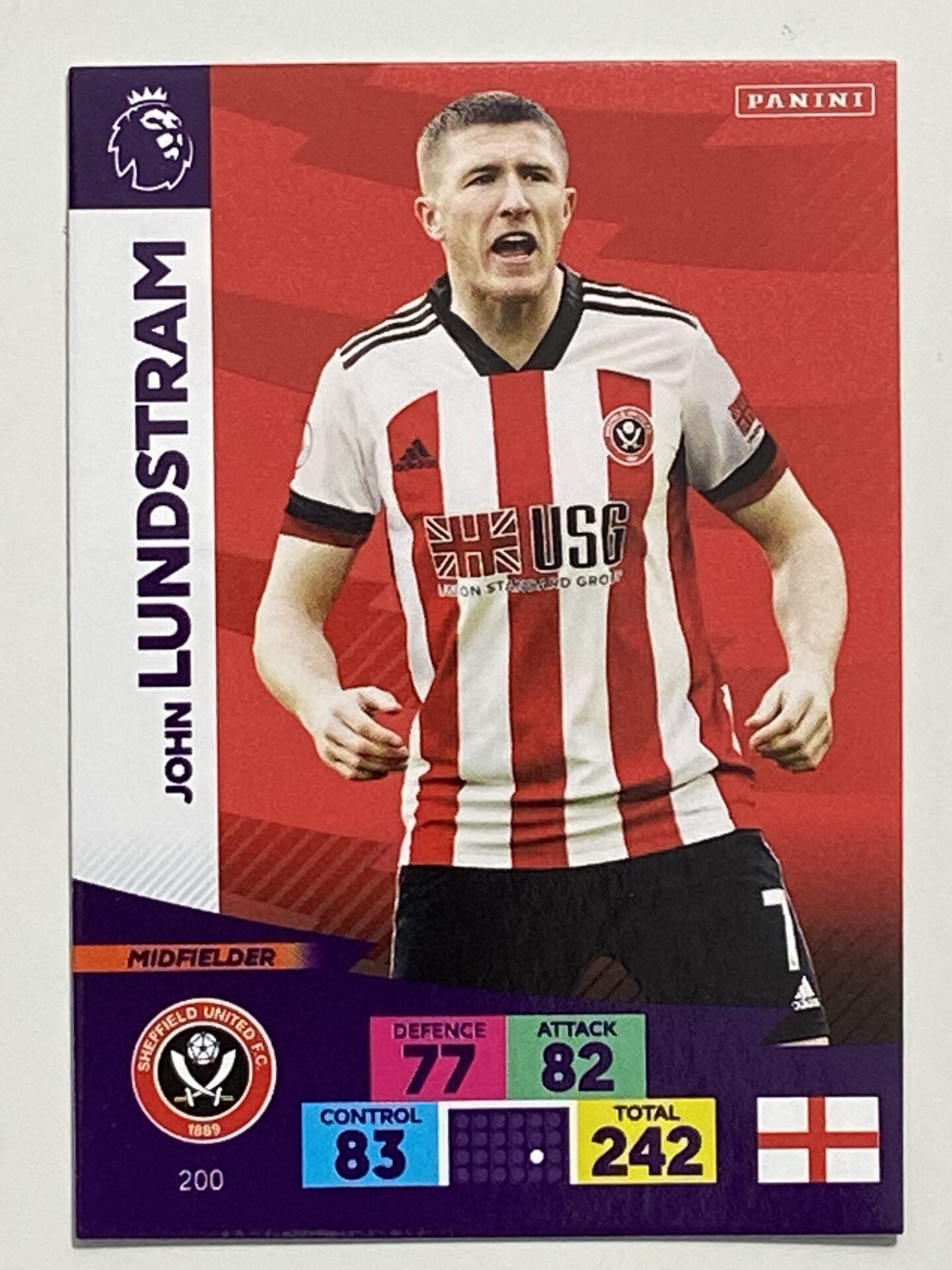 John Lundstram (Sheffield United) Football Card – Premier League Adrenalyn XL 2020:21