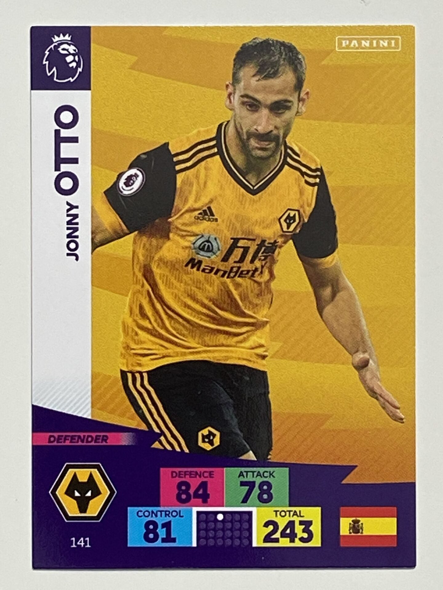 Jonny Otto (Wolves) Football Card – Premier League Adrenalyn XL 2020:21