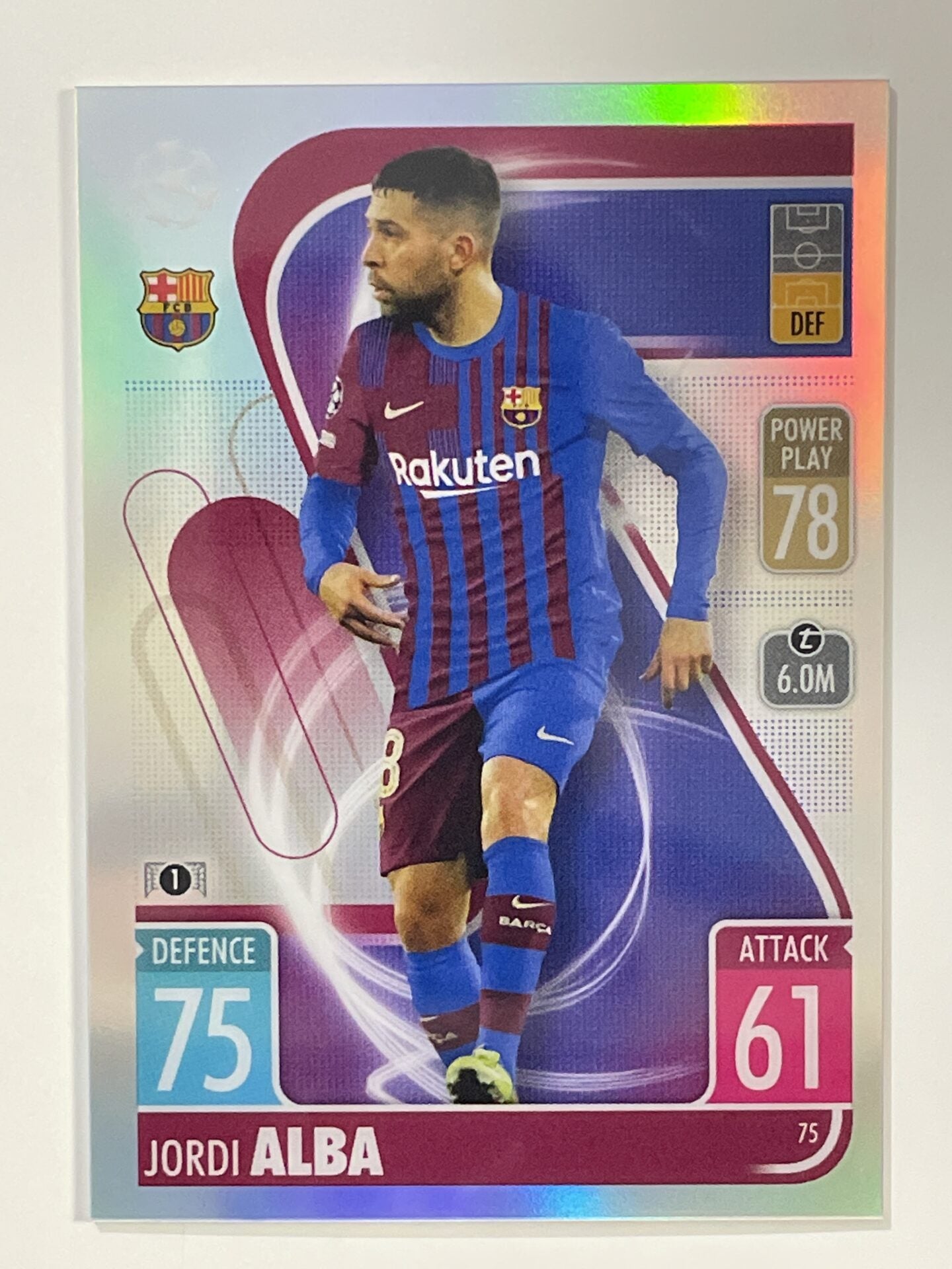 Jordi Alba Refractor Topps Match Attax Chrome 2021 2022