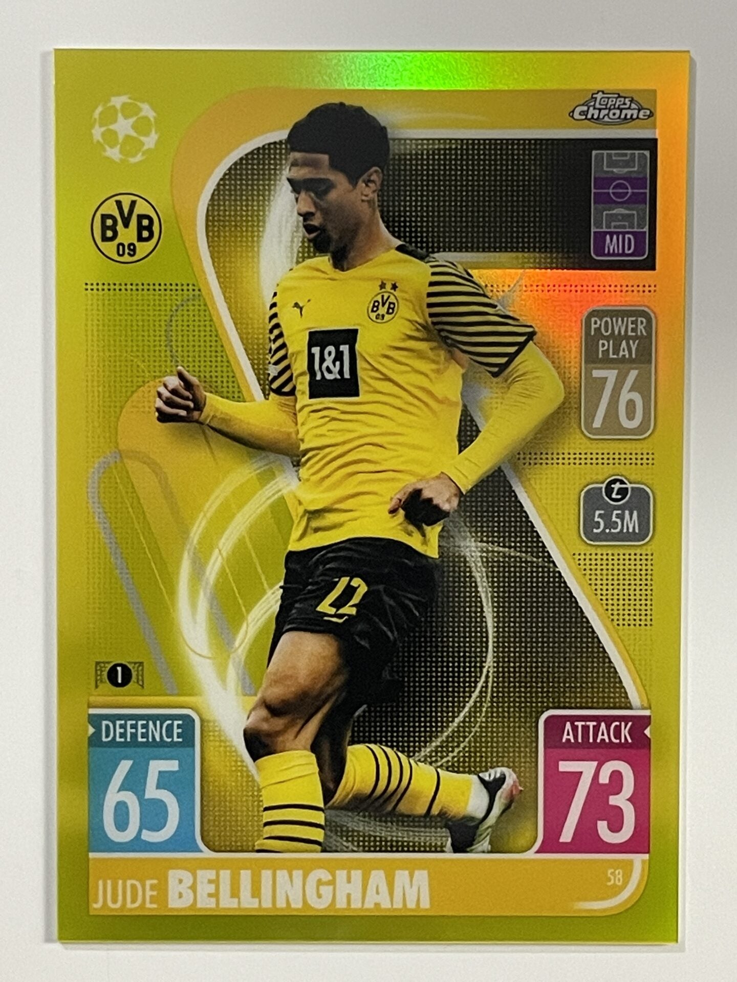 Jude Bellingham Yellow Parallel Topps Match Attax Chrome 2021 2022