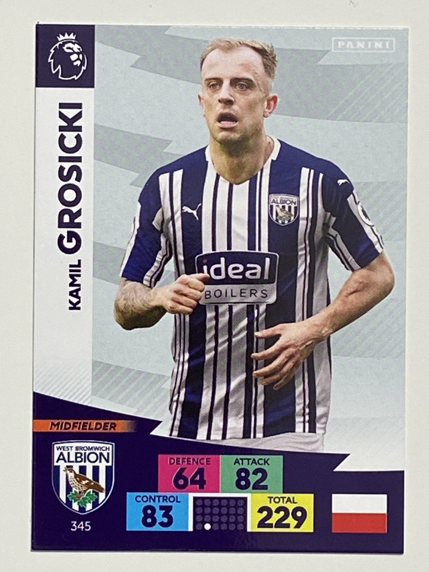 Kamil Grosicki (West Brom) Football Card – Premier League Adrenalyn XL 2020:21