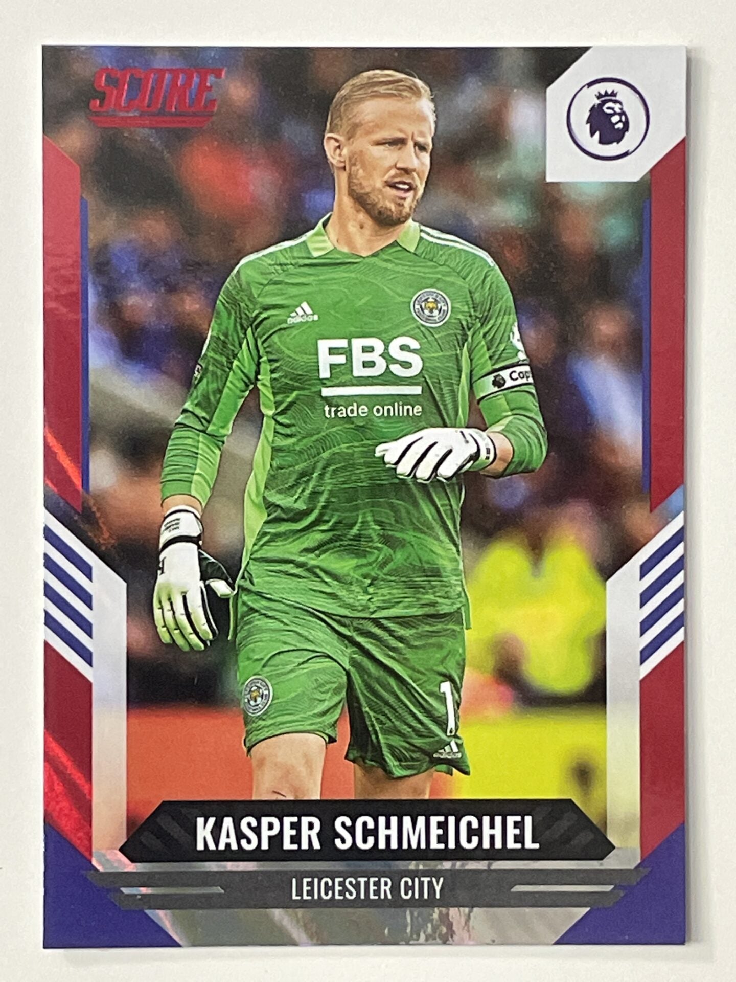 Kasper Schmeichel Leicester City Base Red Lava Parallel Panini Premier League Score 2021 2022