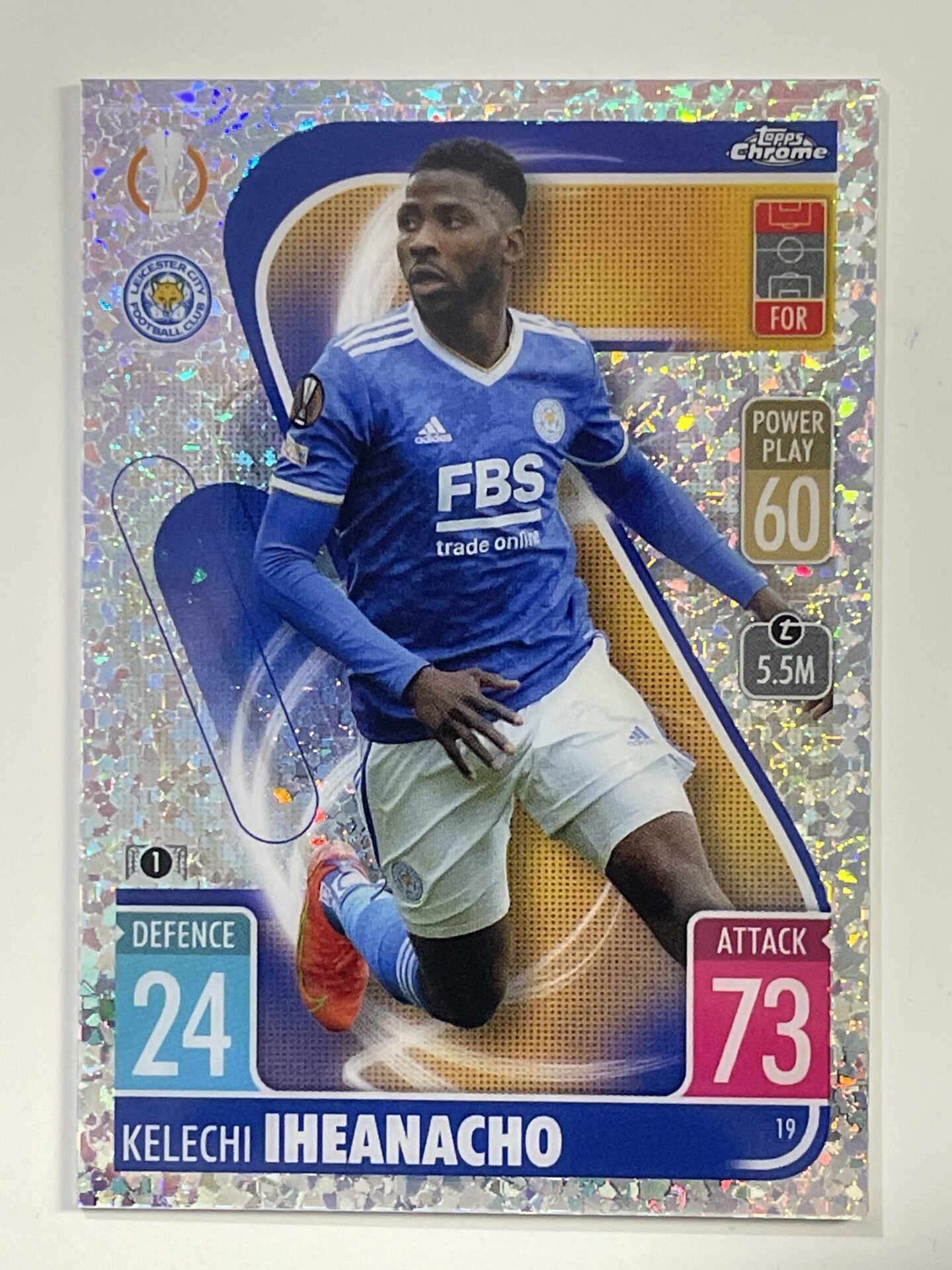 Kelechi Iheanacho Speckle Topps Match Attax Chrome 2021 2022