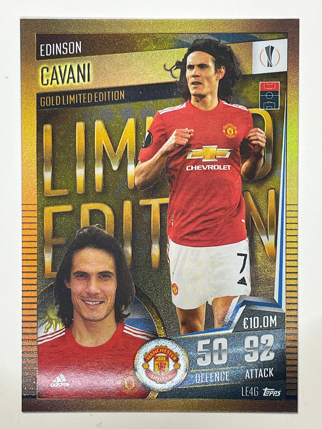 LE4G. Edinson Cavani (Manchester United) Football Card – Match Attax 101 2021 Card