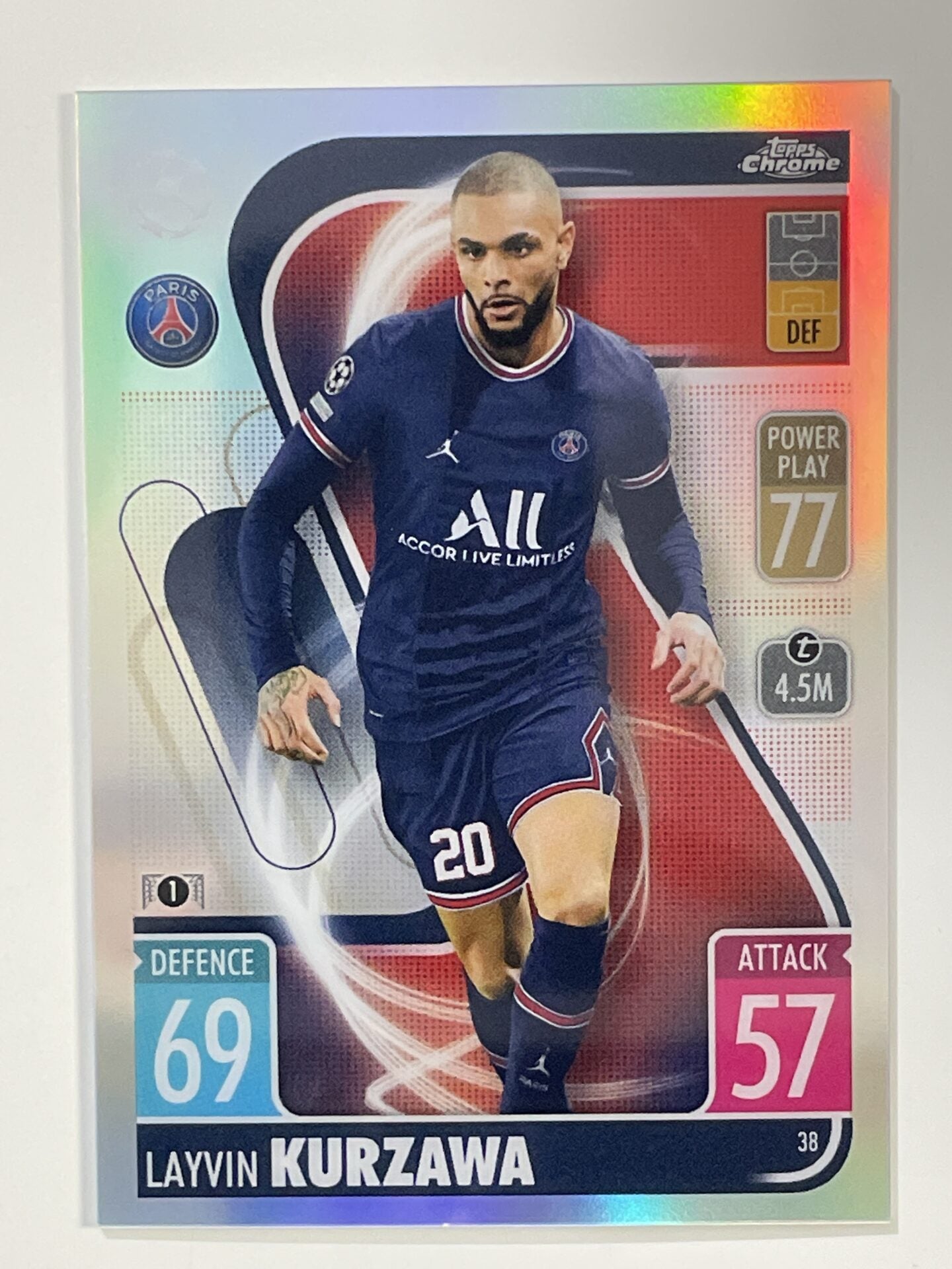 Layvin Kurzawa Refractor Topps Match Attax Chrome 2021 2022
