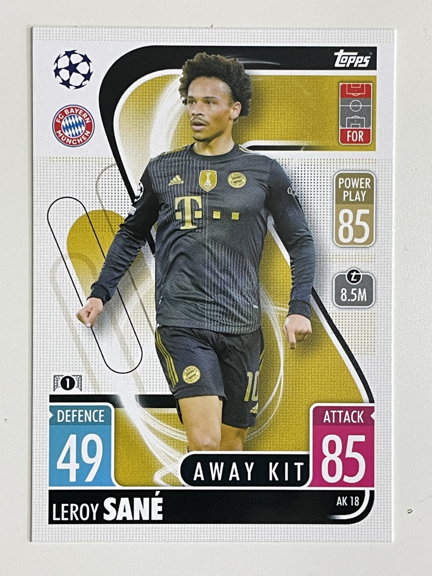 AK18 Leroy Sané Bayern Munich Away Kit Topps Match Attax Extra