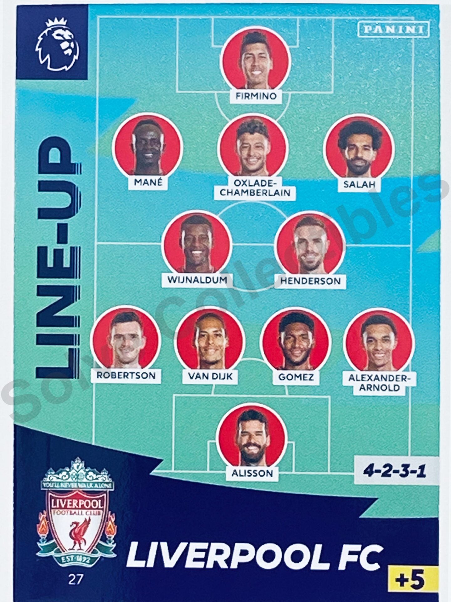 Liverpool Lineup Football Card – Premier League Adrenalyn XL 2020:21