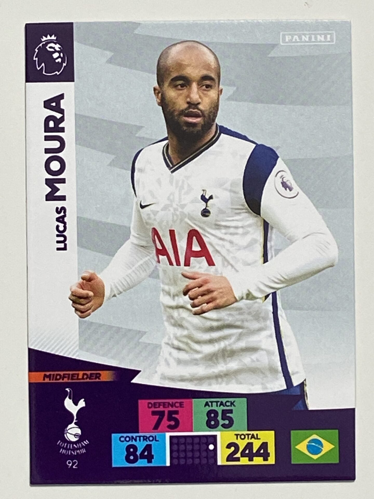 Lucas Moura (Tottenham) Football Card – Premier League Adrenalyn XL 2020:21