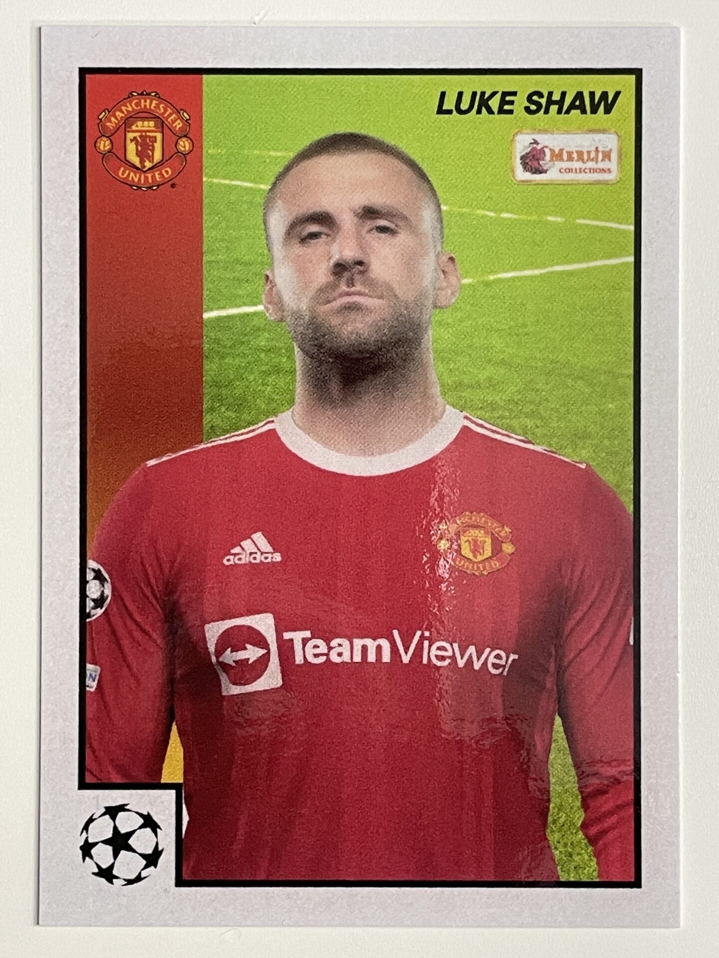 Luke Shaw Manchester United Base Topps Merlin Heritage 97 UEFA Champions League Card