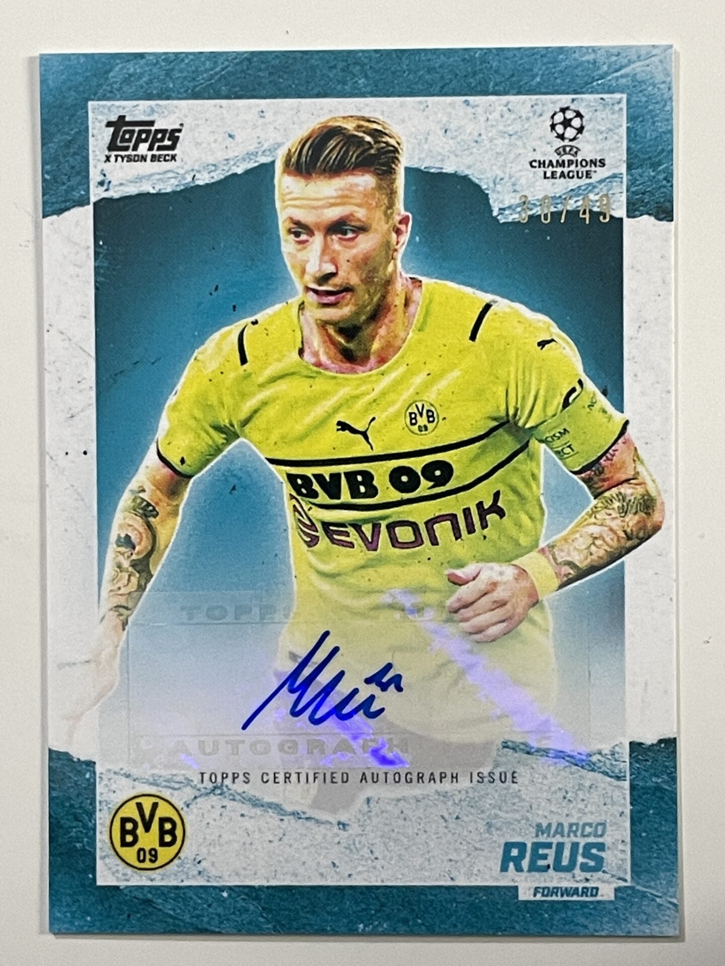 Marco Reus Borussia Dortmund Autograph Parallel 30/49 Topps Gold