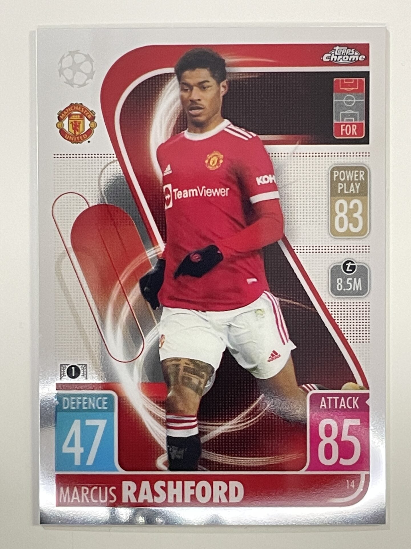Marcus Rashford Manchester United Topps Match Attax Chrome 2021 2022 Football Card
