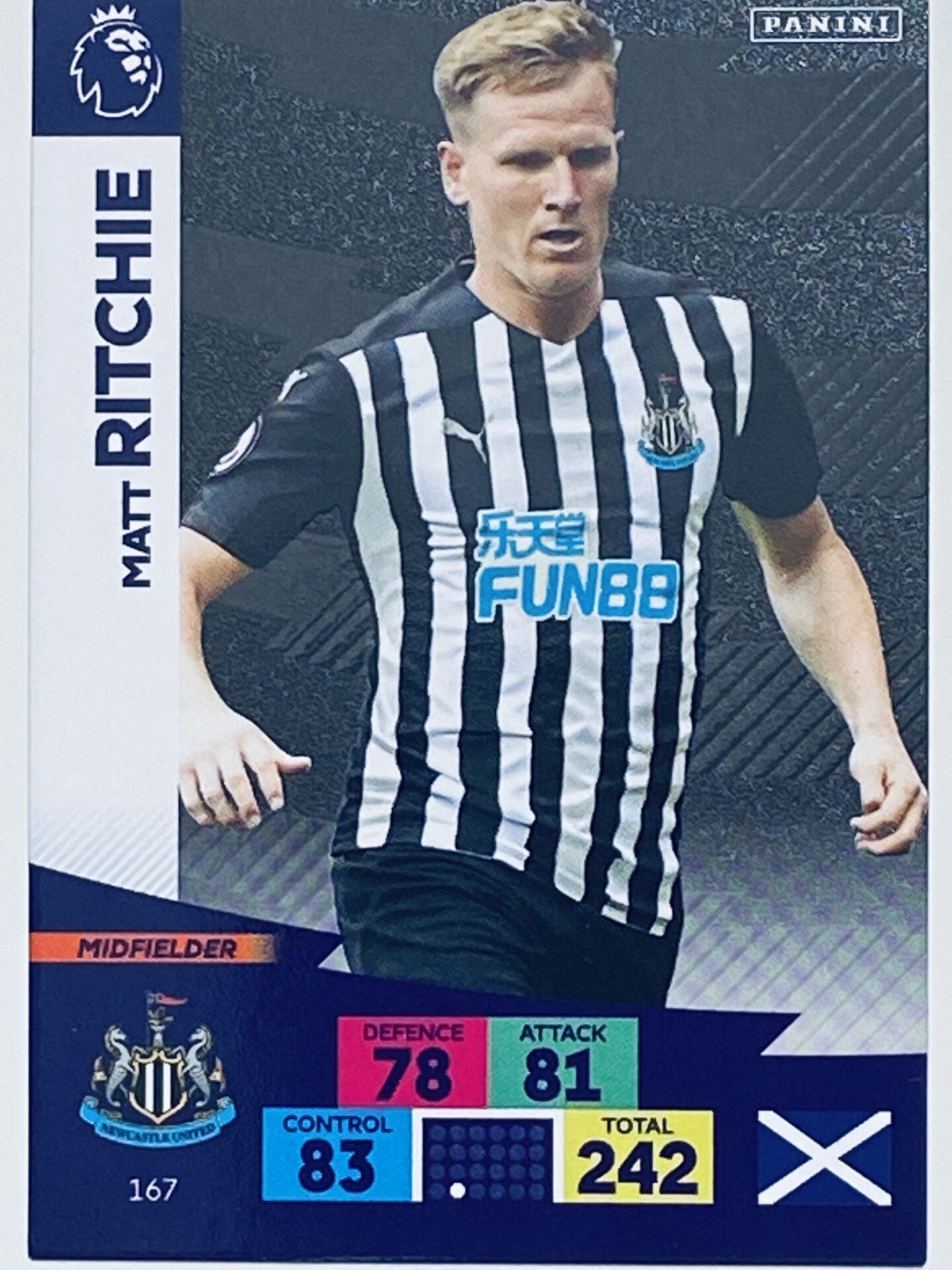Matt Ritchie (Newcastle United) Football Card – Premier League Adrenalyn XL 2020:21
