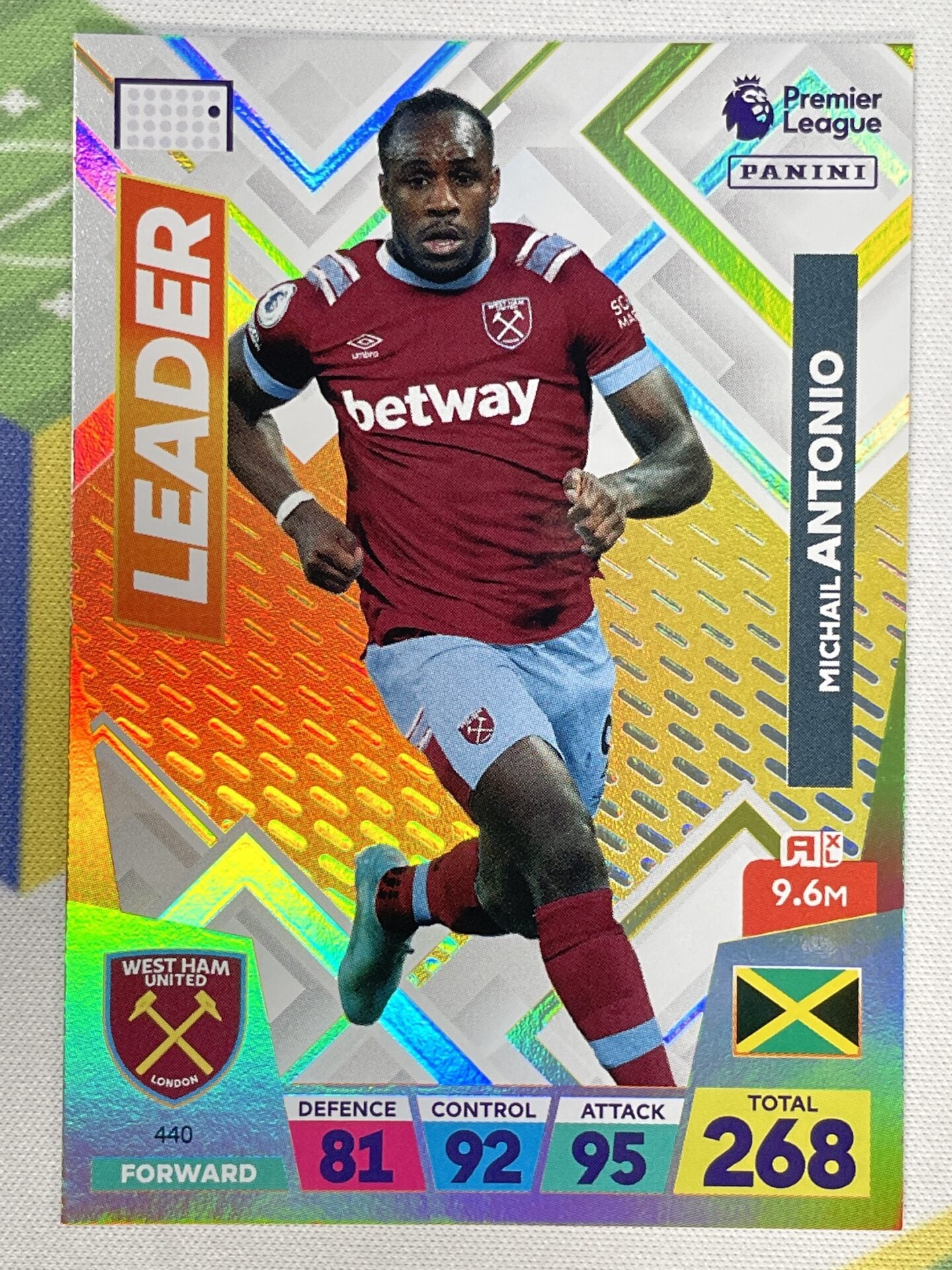 440 Michail Antonio West Ham Leader Panini Premier League