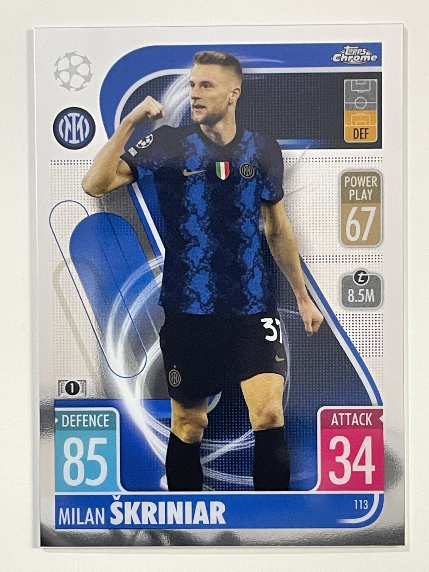 Milan Skriniar Inter Milan Topps Match Attax Chrome 2021 2022 Football Card