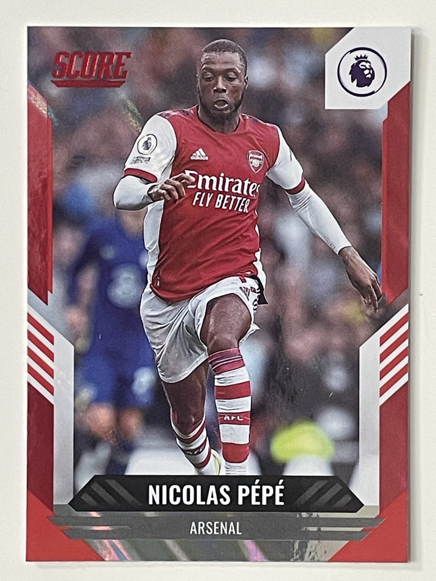 Nicolas Pepe Arsenal Base Red Lava Parallel Panini Premier League Score 2021 2022