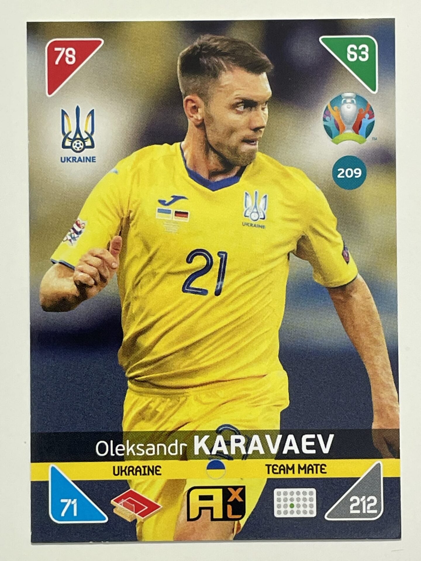 Oleksandr Karavaev Team Mates (Ukraine) Football Card – Euro 2020 Adrenalyn XL