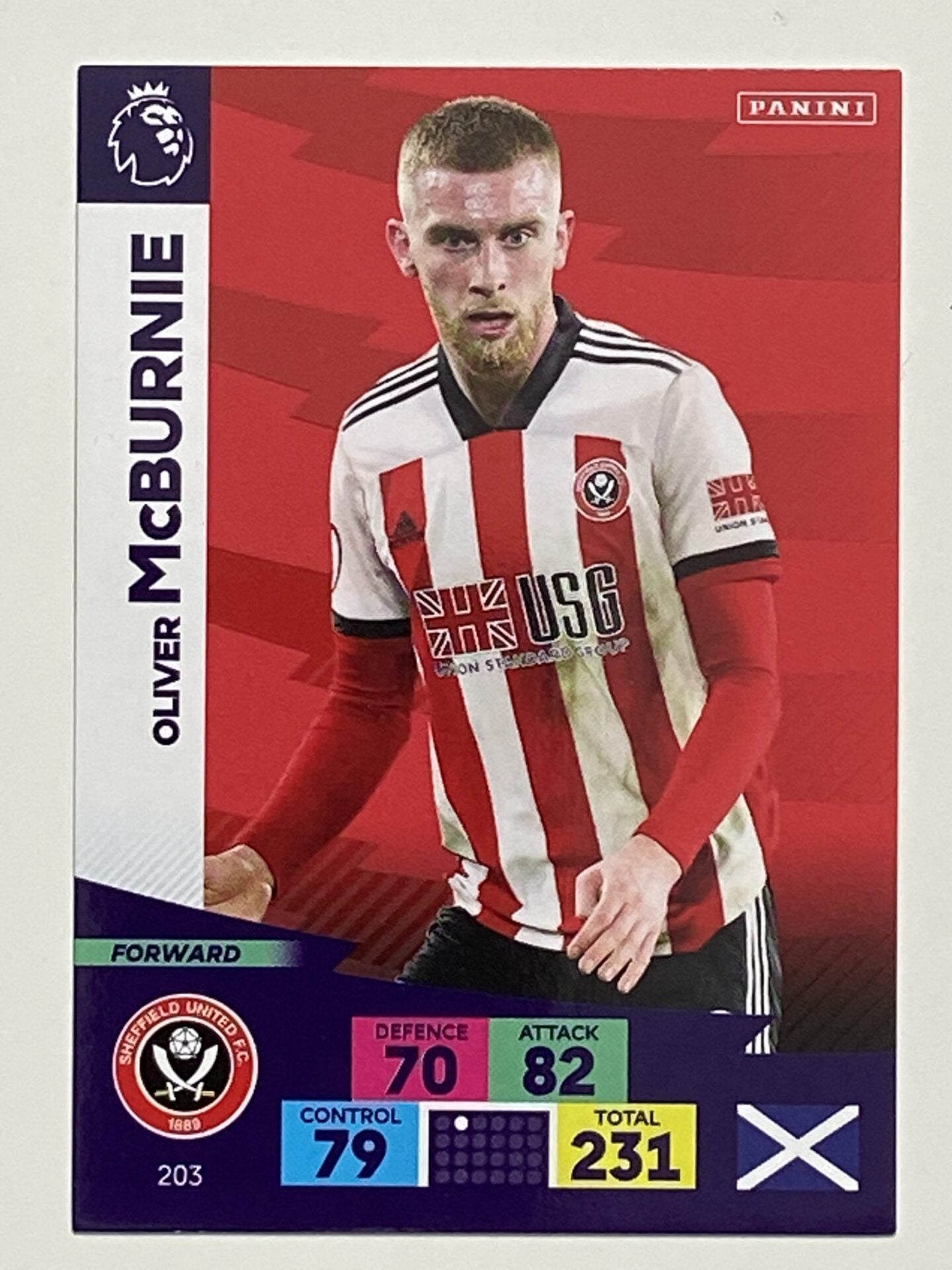 Oliver McBurnie (Sheffield United) Football Card – Premier League Adrenalyn XL 2020:21