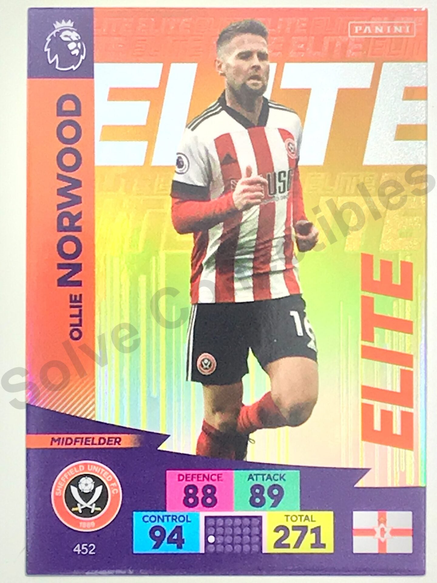 Ollie Norwood (Sheffield United) – Elite Football Card – Premier League Adrenalyn XL 2020:21