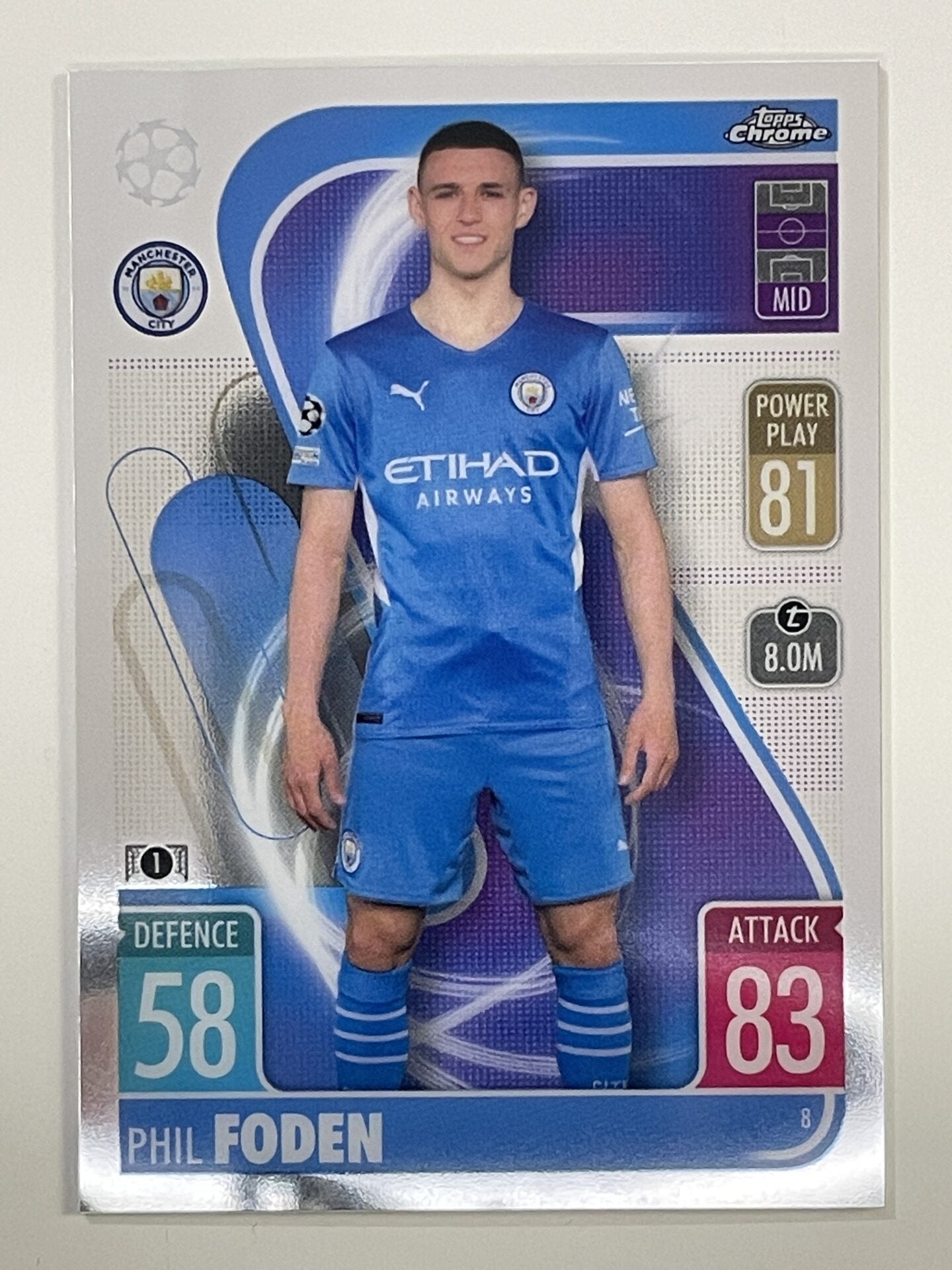 Phil Foden Manchester City Topps Match Attax Chrome 2021 2022 Football Card