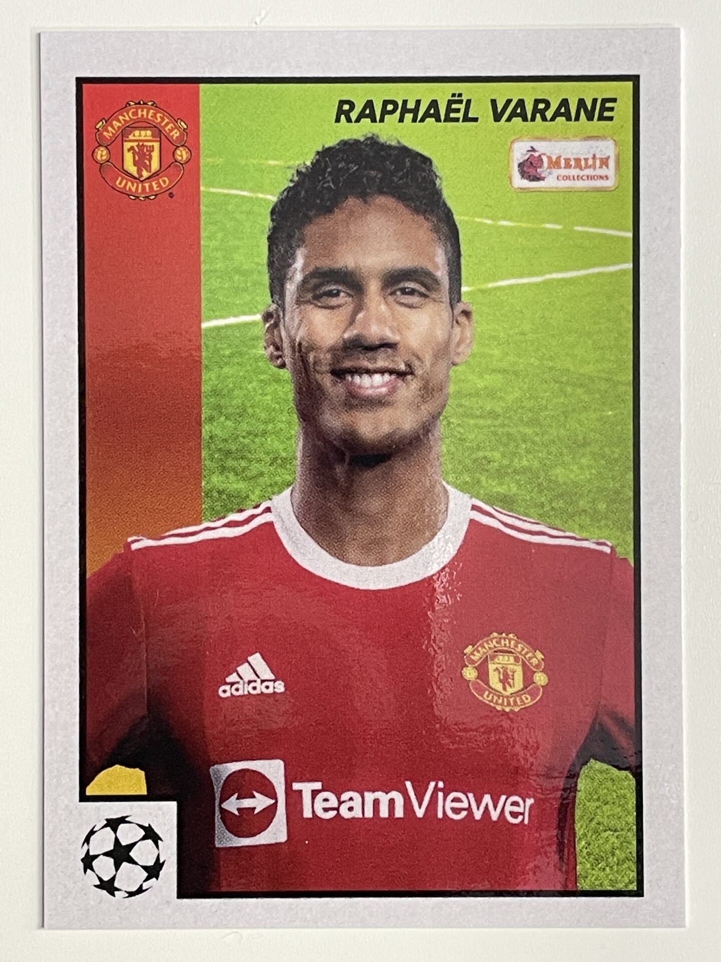 Raphael Varane Manchester United Base Topps Merlin Heritage 97 UEFA Champions League Card