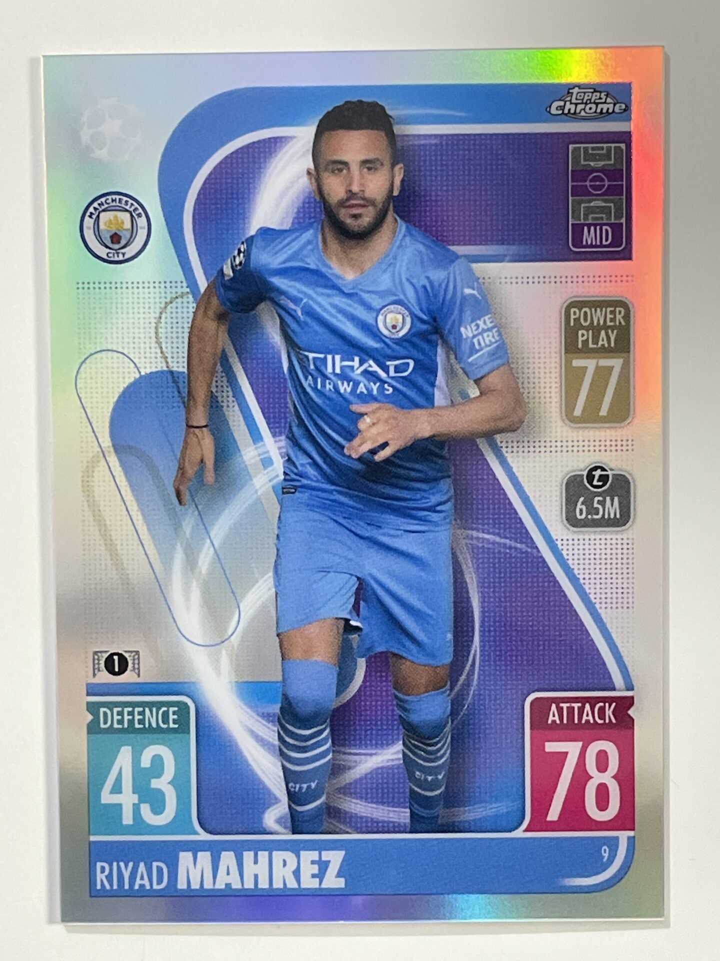 Riyad Mahrez Refractor Topps Match Attax Chrome 2021 2022