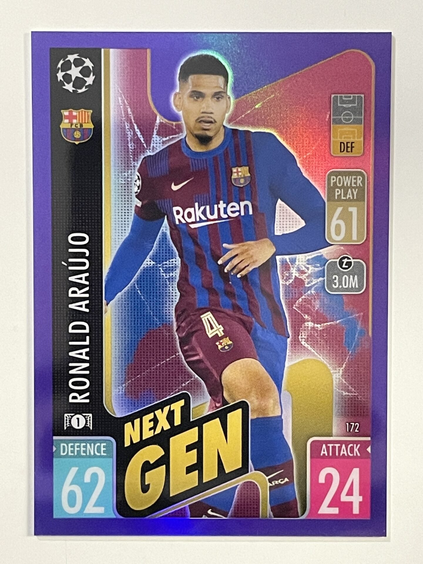Ronald Araujo Purple Parallel Topps Match Attax Chrome 2021 202