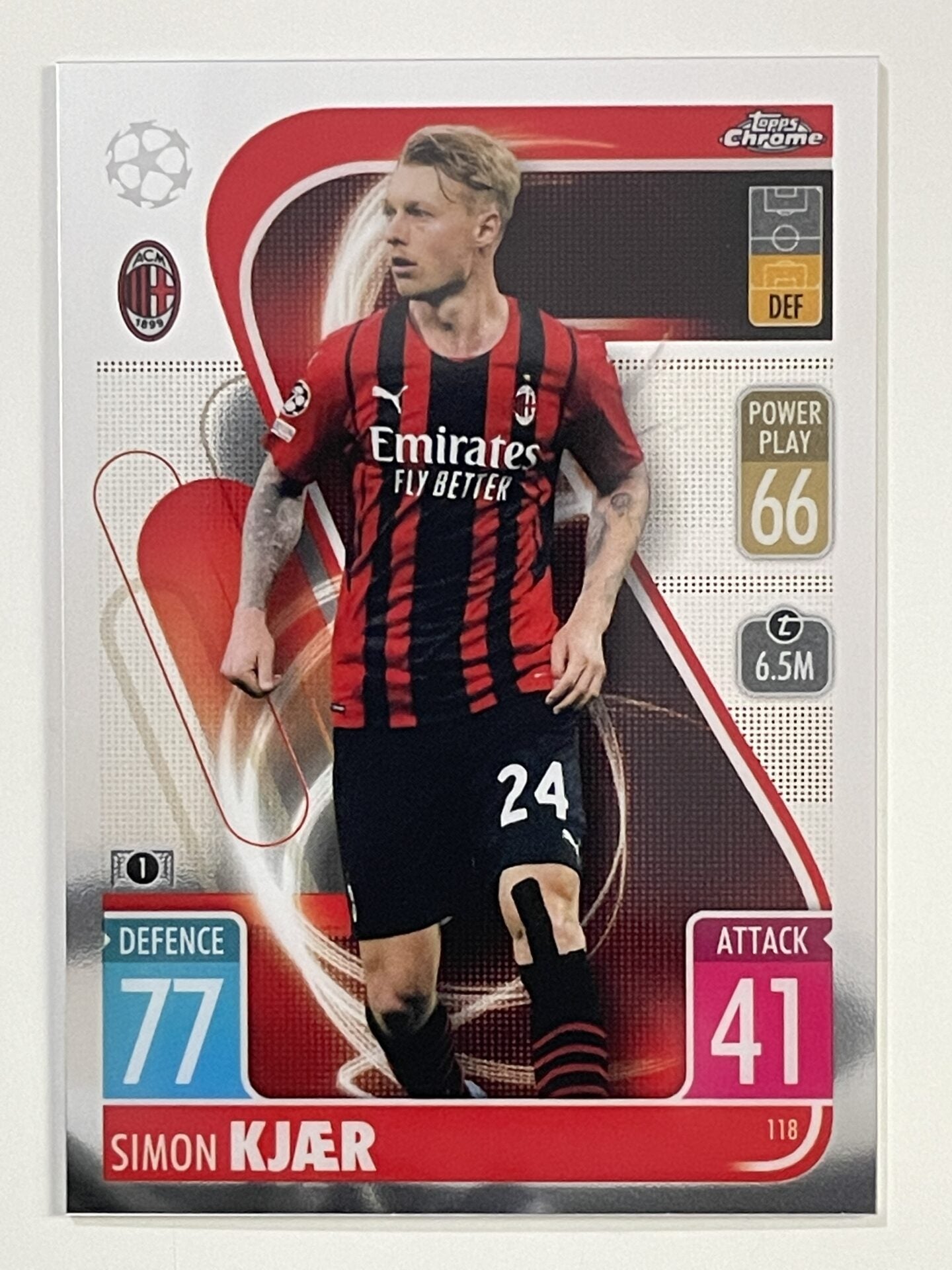 Simon Kjaer AC Milan Topps Match Attax Chrome 2021 2022 Football Card
