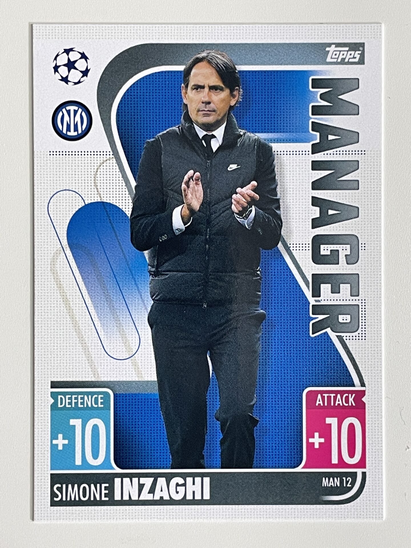 Simone Inzaghi Inter Milan Manager Topps Match Attax Extra 2021:22 Champions League Card