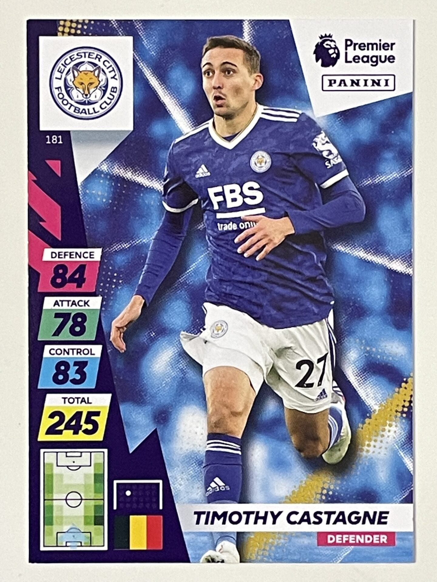 181 Timothy Castagne Leicester City Base Panini Adrenalyn XL Premier L 181-timothy-castagne-leicester-city-base-panini-adrenalyn-xl-premier-l