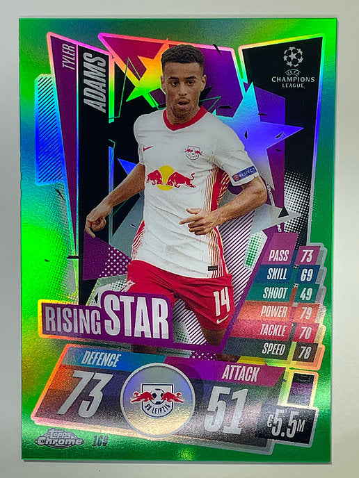 Tyler Adams Green Parallel 52:99 Topps Chrome Match Attax card Football