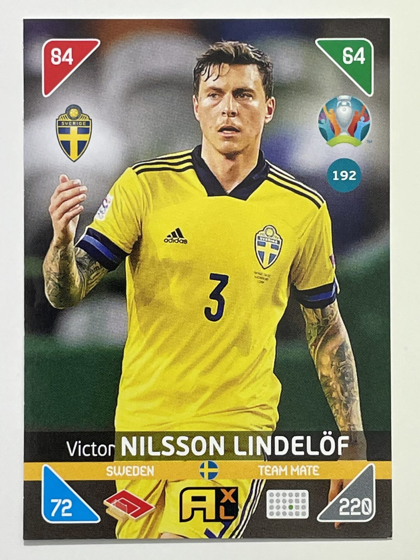Victor Nilsson Lindelof Team Mates (Sweden) Football Card – Euro 2020 Adrenalyn XL