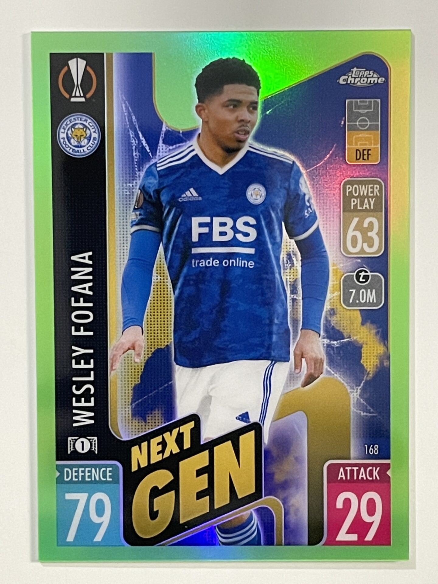 Wesley Fofana Next Gen Topps Match Attax Chrome 2021 2022 Football Card