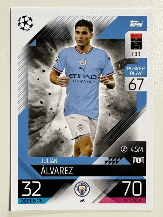 026. Julian Alvarez (Manchester City) – Topps Match Attax 2022:2023 card