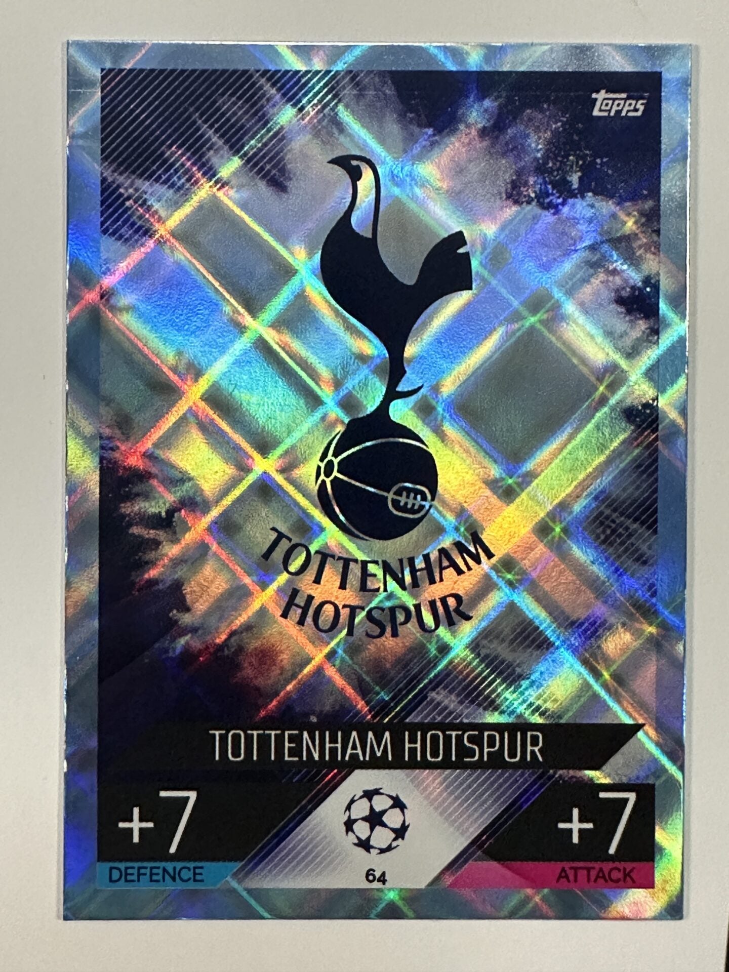064 Team Badge Crystal Foil Parallel (Tottenham Hotspur) Topps Match A ...