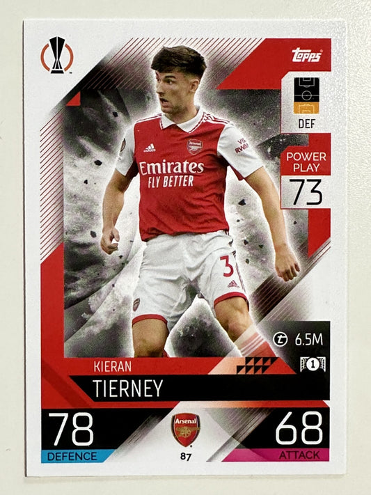 087. Kieran Tierney (Arsenal) – Topps Match Attax 2022:2023 card