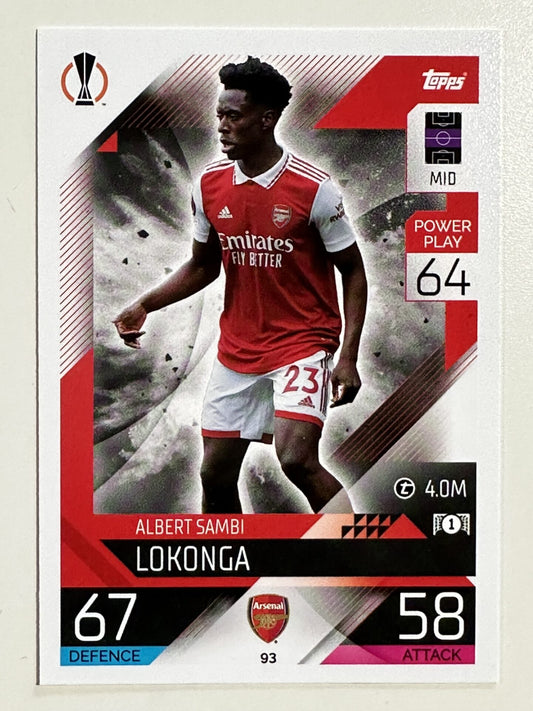093. Albert Sambi Lokonga (Arsenal) – Topps Match Attax 2022:2023 card