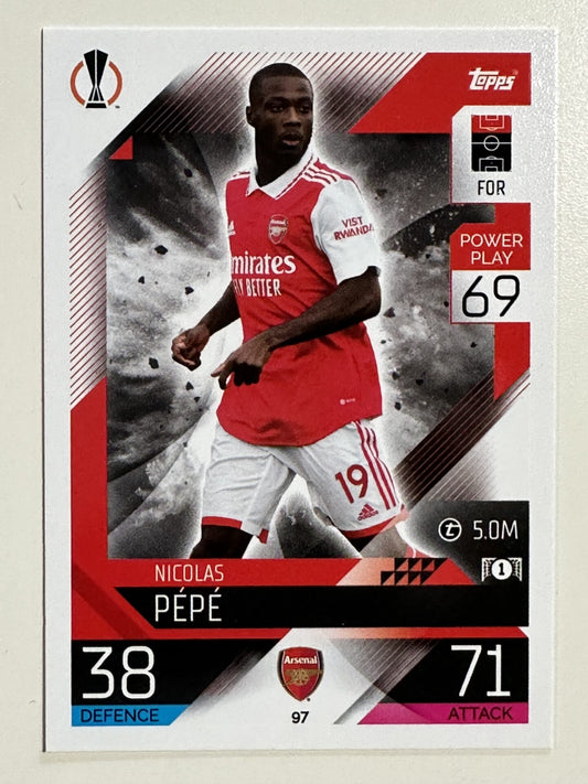 097. Nicolas Pépé (Arsenal) – Topps Match Attax 2022:2023 card