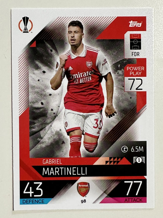 098. Gabriel Martinelli (Arsenal) – Topps Match Attax 2022:2023 card