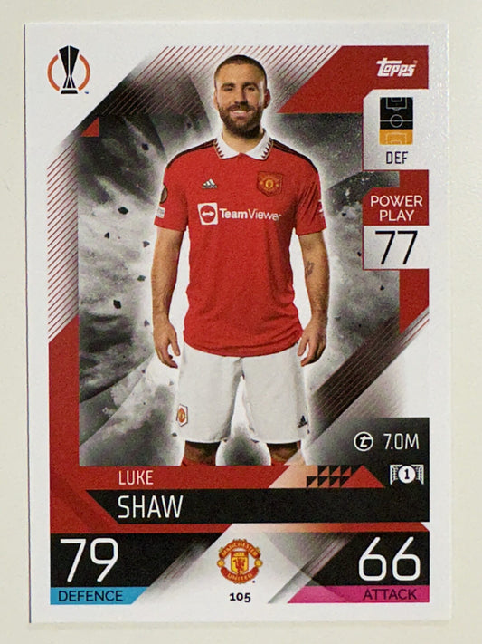 105. Luke Shaw (Manchester United) – Topps Match Attax 2022:2023 card