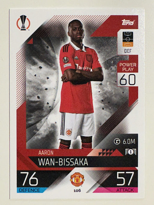 106. Aaron Wan-Bissaka (Manchester United) – Topps Match Attax 2022:2023 card