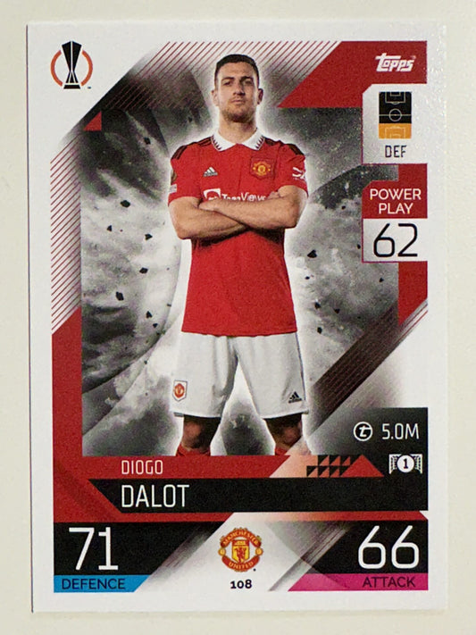 108. Diogo Dalot (Manchester United) – Topps Match Attax 2022:2023 card