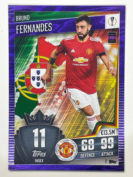 11. Bruno Fernandes (Manchester United) Football Card – Parallel Match Attax 101 2021 Card