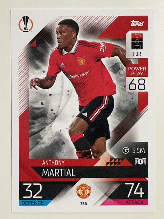 115. Anthony Martial (Manchester United) – Topps Match Attax 2022:2023 card